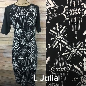 Geo Baseball dress, Julia Large, LuLaRoe NWT